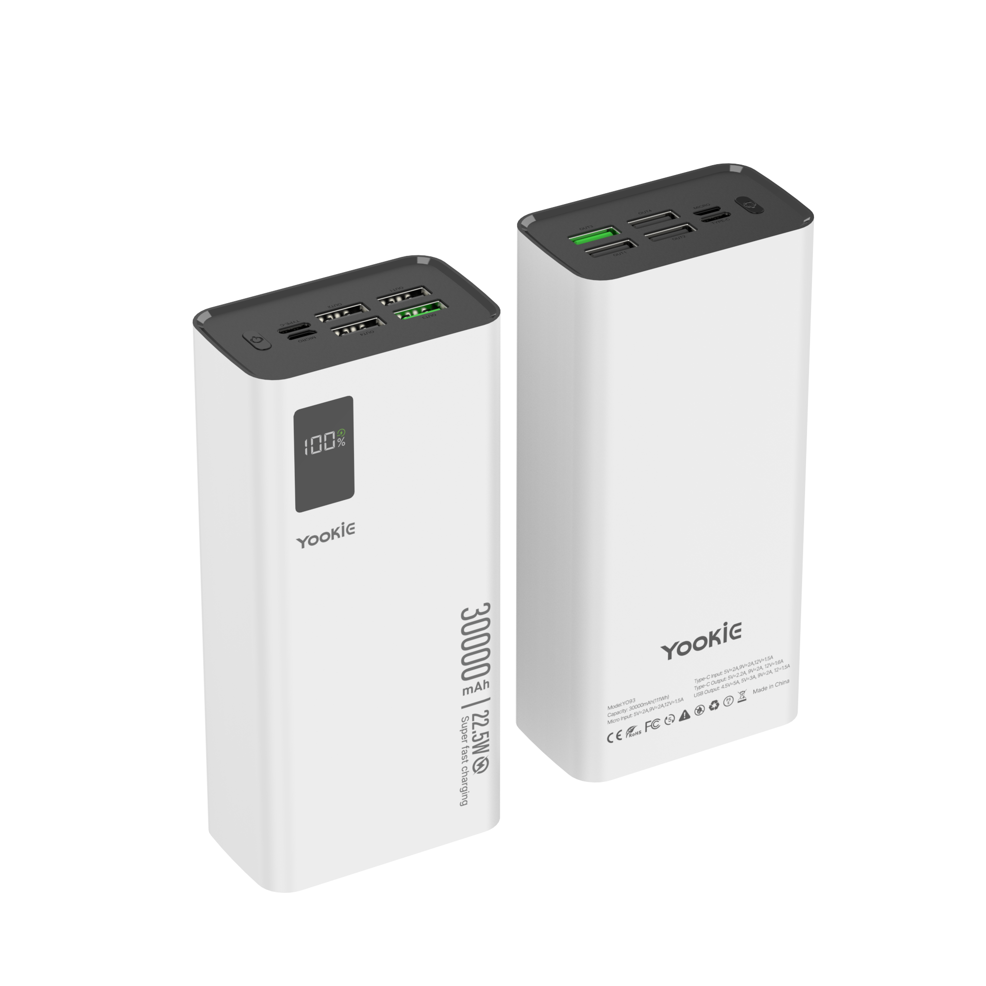 YooKiE YO93 66W 30000mAh Portable Fast Charging Power Bank