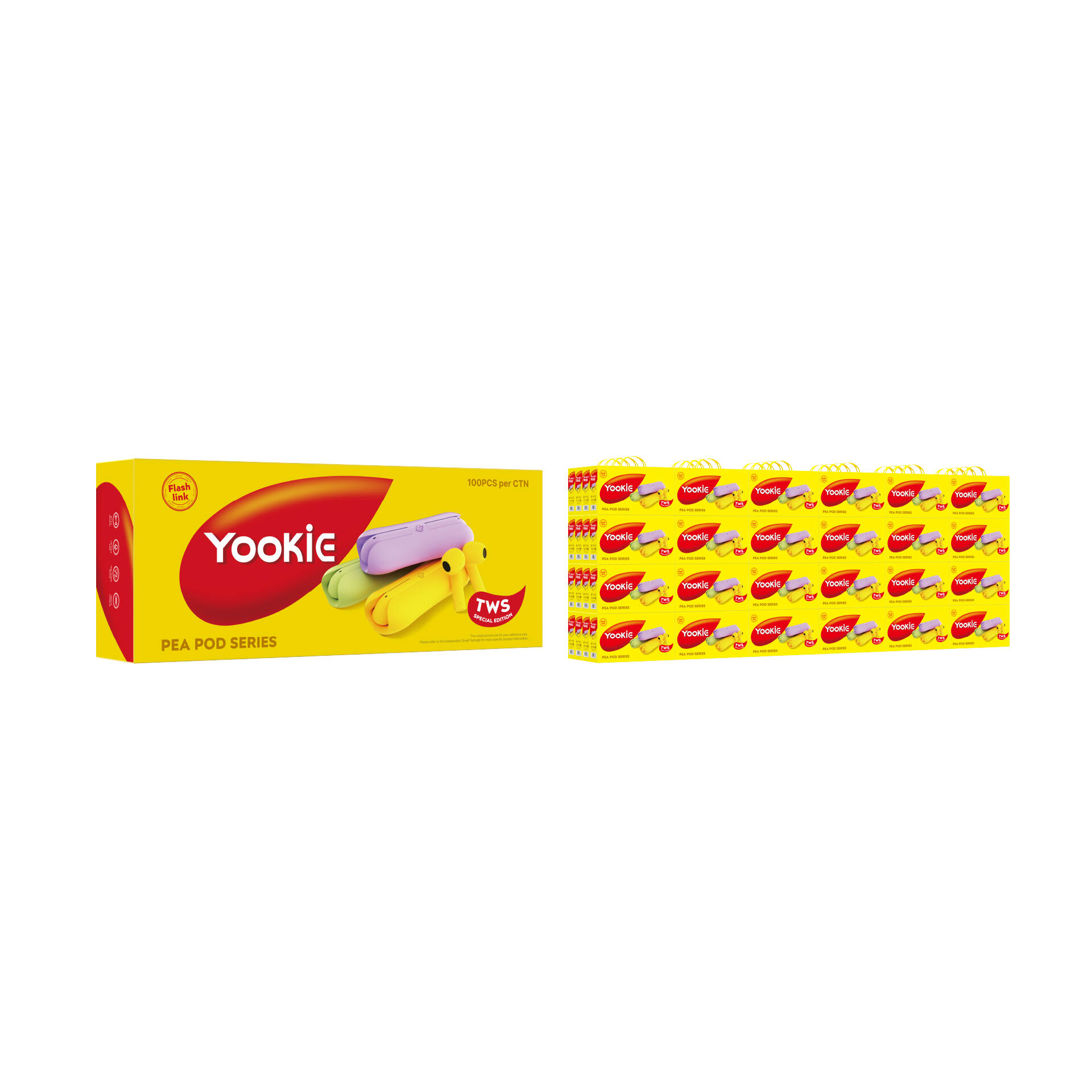 YooKiE Newest Pea Pod Magnetic Semi-In-Ear TWS Earphone