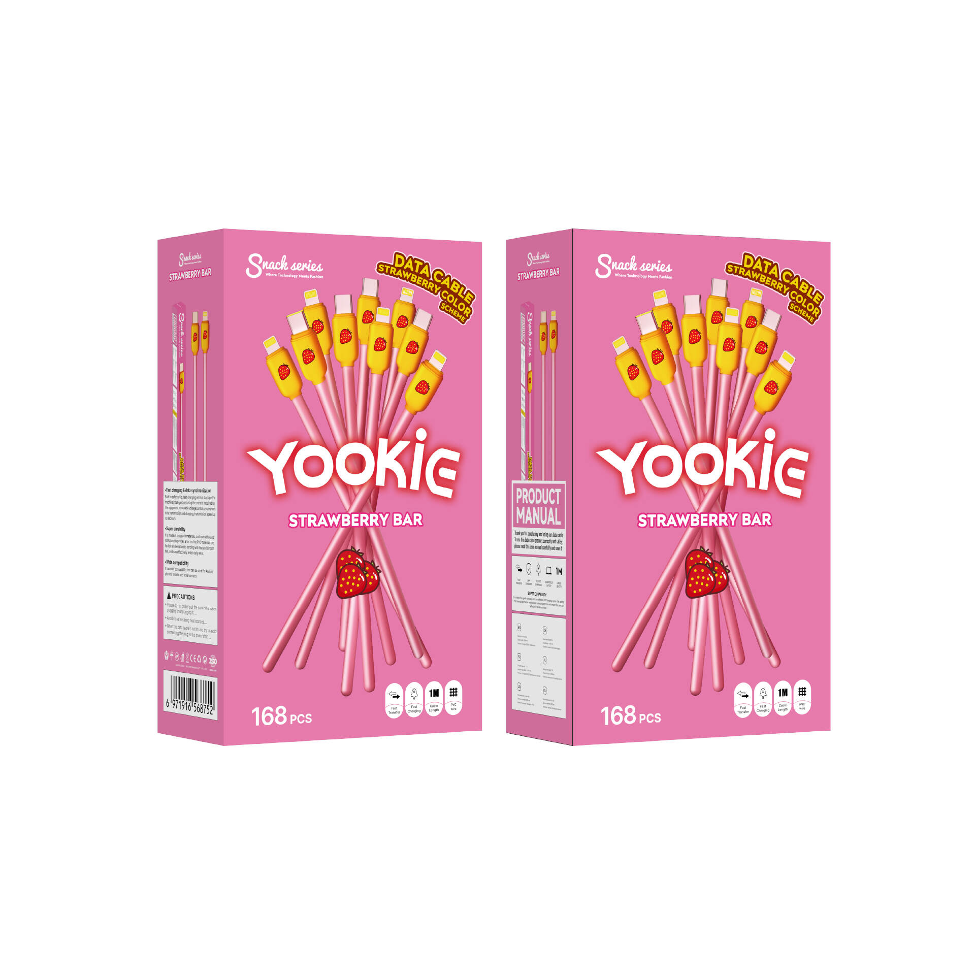 YooKiE Newest Strawberry Bar Sweeten Charging Data Cable