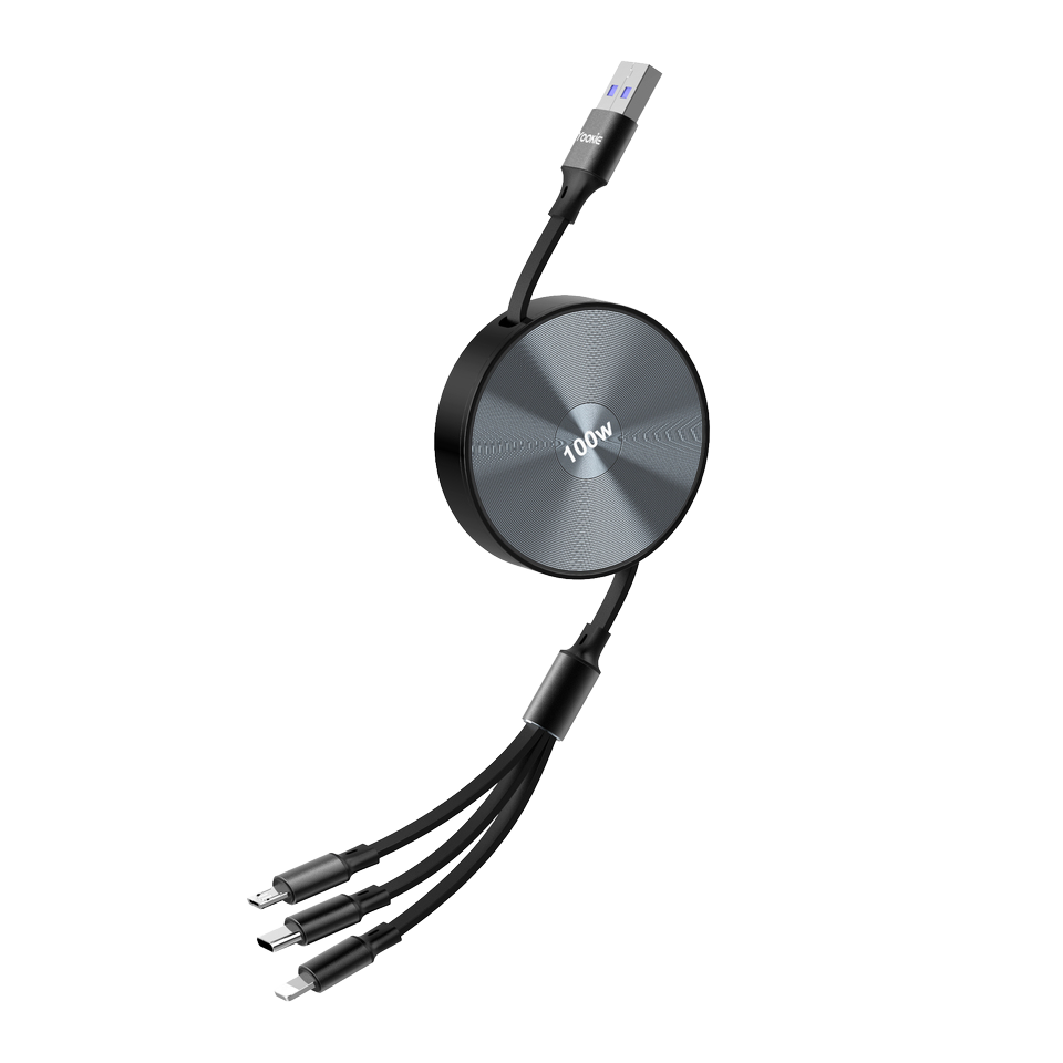 YooKiE CB50 Retractable Storage Box 3 IN 1 Data Cable