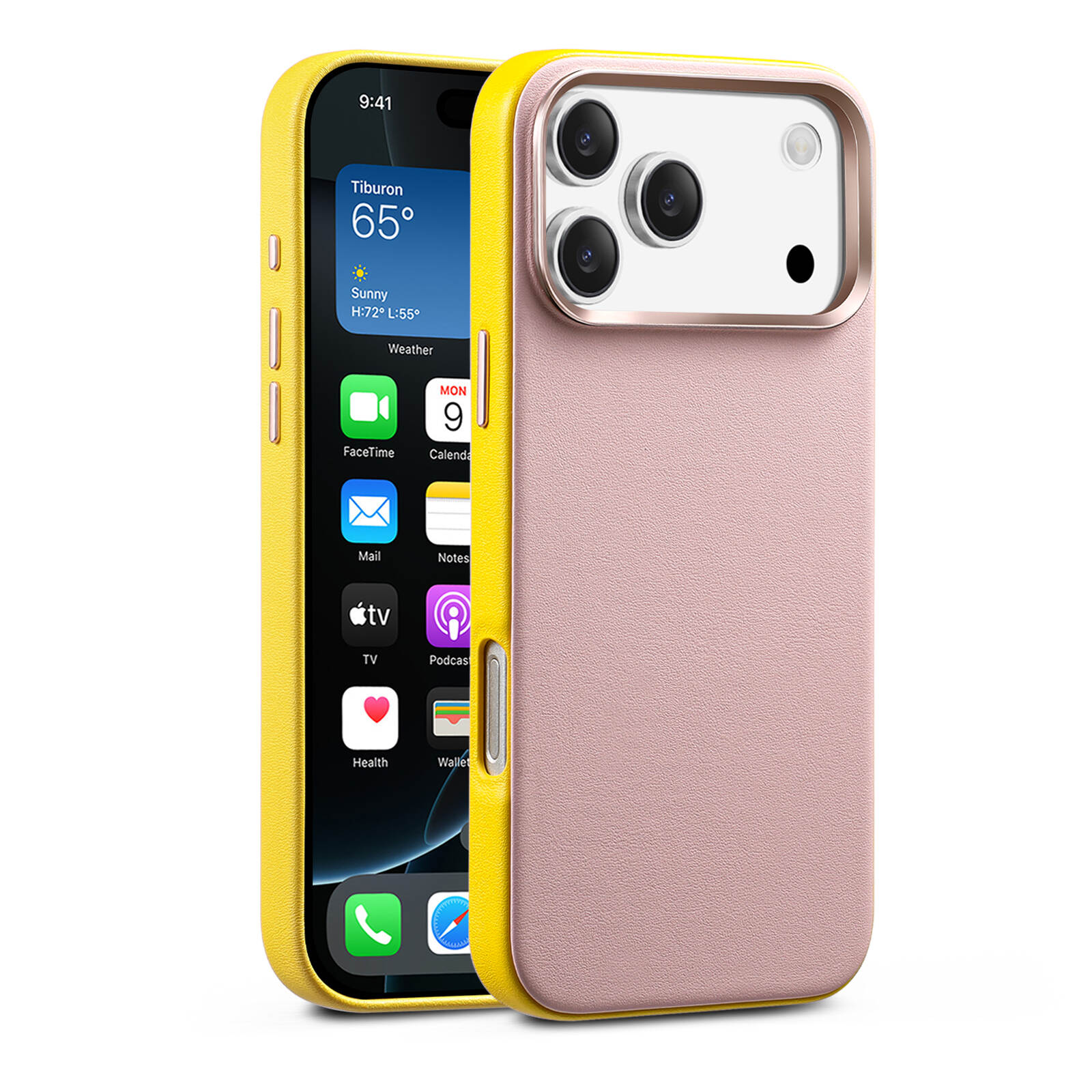 Magnetpc Back Cases, High-End-Schutzhüllen mit echter Lederkamera für iPhone 17 Pro-Copy