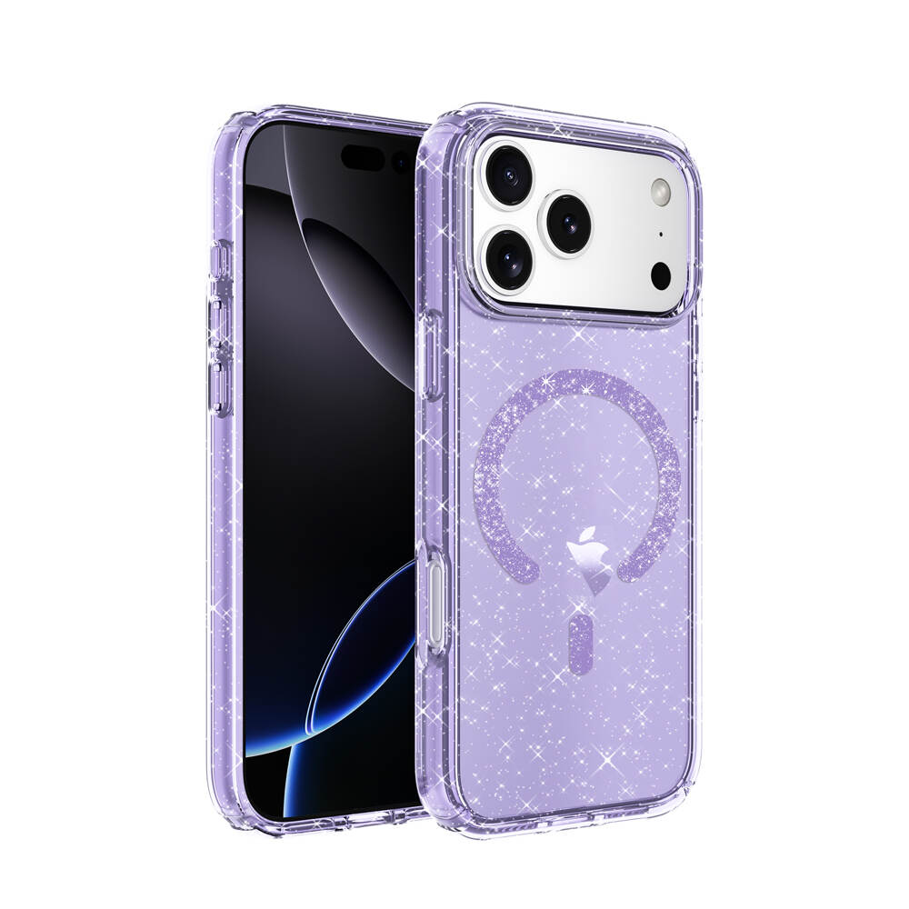 Clear Glitter Case with Magnetic for iPhone 17 Pro with 3M Drop Test Certification Mobile Phone Cover
