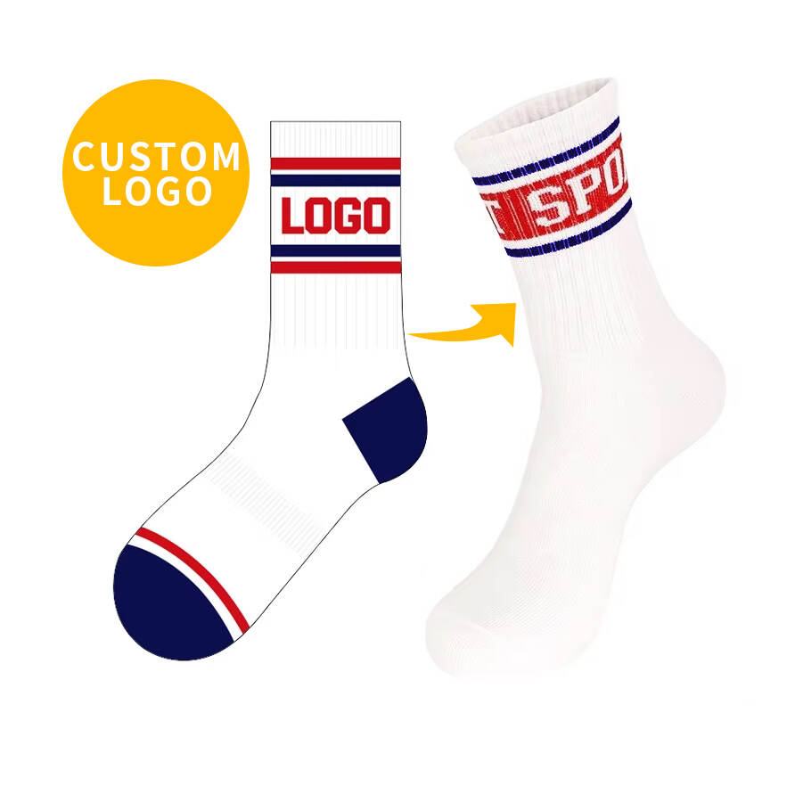 2025 Wholesale Custom Logo High Quality Men's Sports Cotton Socks Running Basketball Football Style Low MOQ
