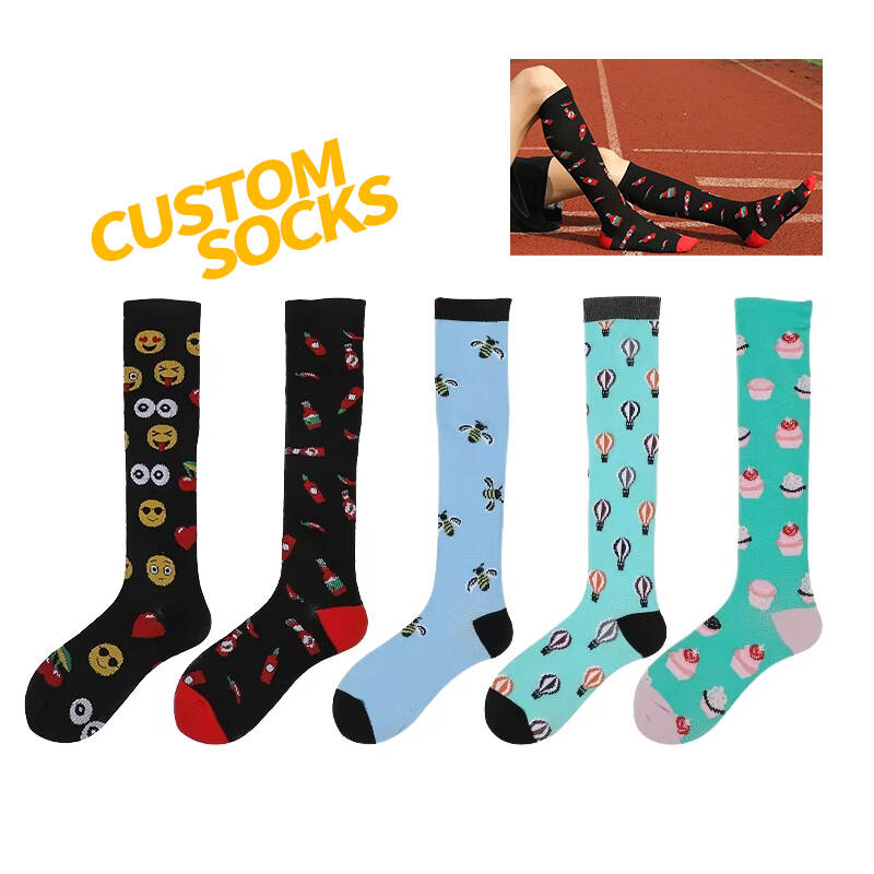 2025 brand custom themed fun print knee socks for men and women