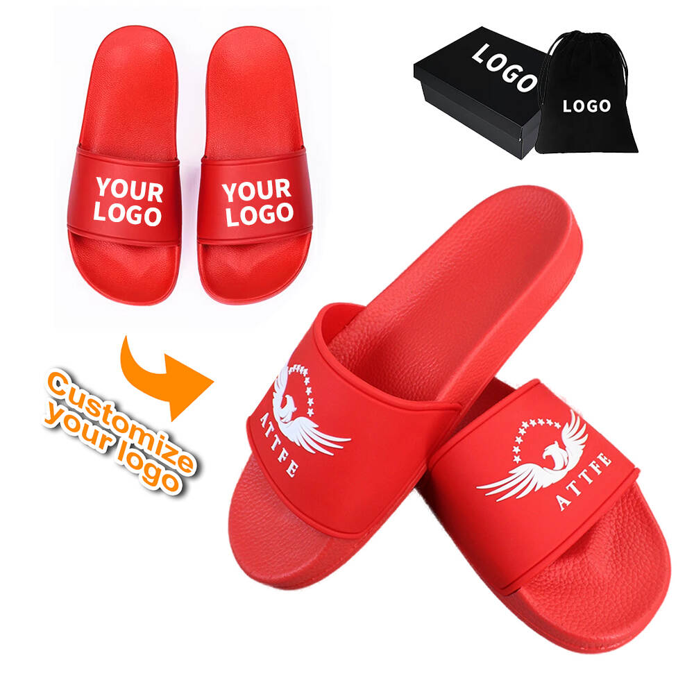 2025 Wholesale Custom Red slippers for Men and Women, Small Batch High-quality Pattern Printing