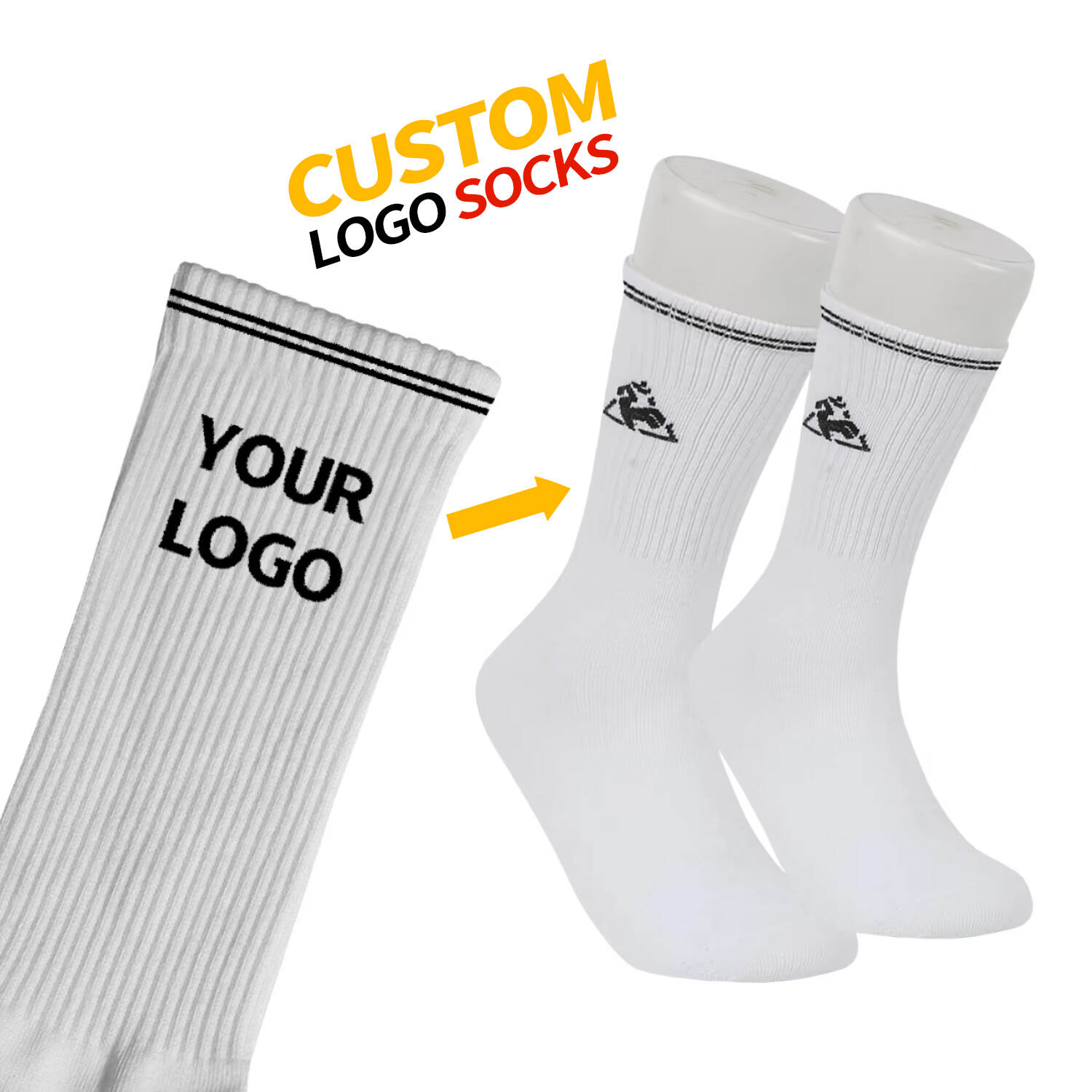 Unisex Mid-calf Cotton Breathable Sports Socks with a Personalized logo Design