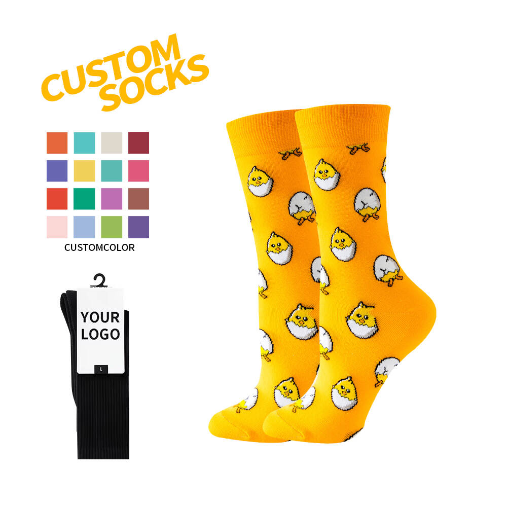 2025 Customized Pure Cotton Breathable Color Fun Mid-Tube Socks Rich Promotional Style Socks