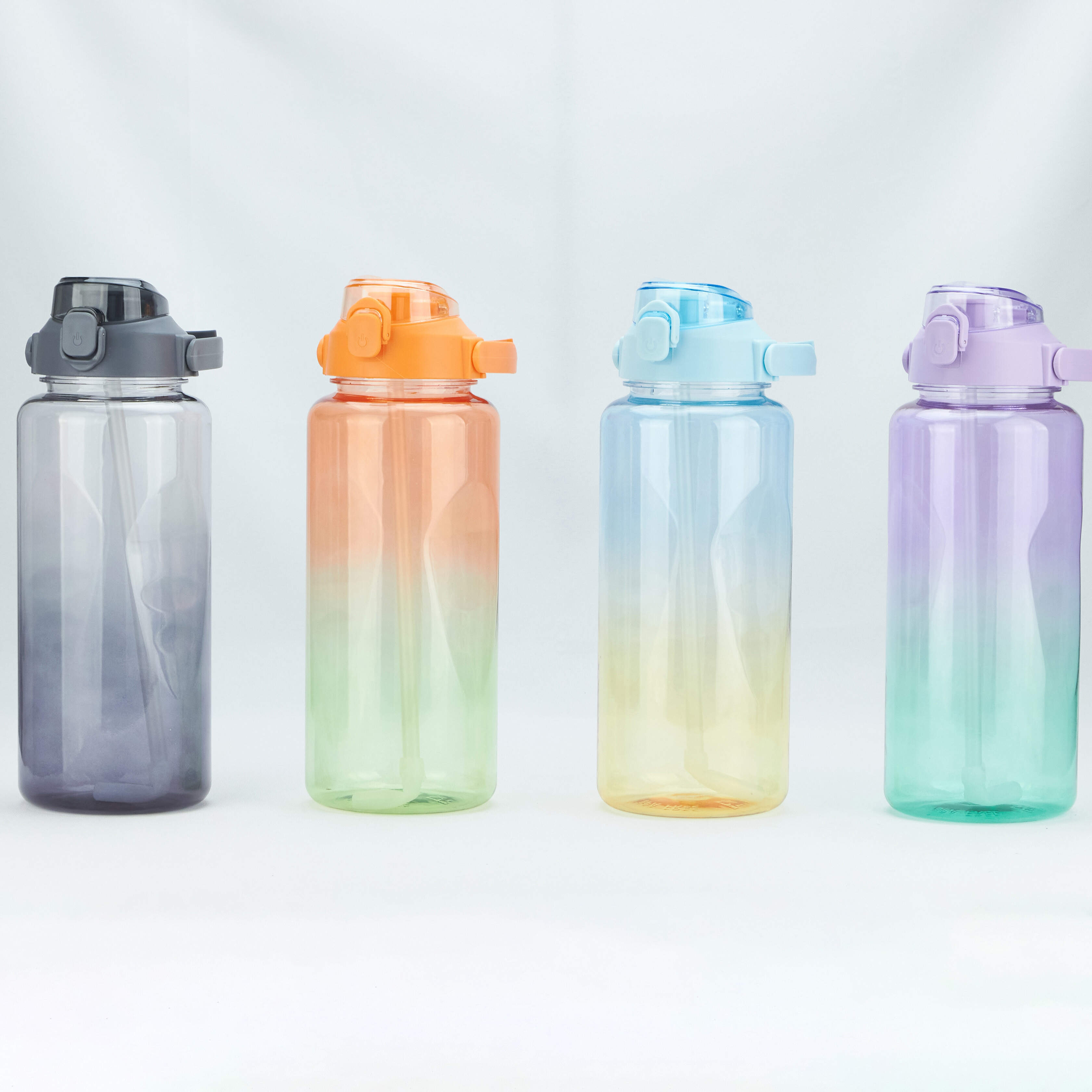 2000ml Plastic Bottle with Screw Lip Sports Water Bottle Reusable Water Bottles Leakproof Water Bottles Black for Gym