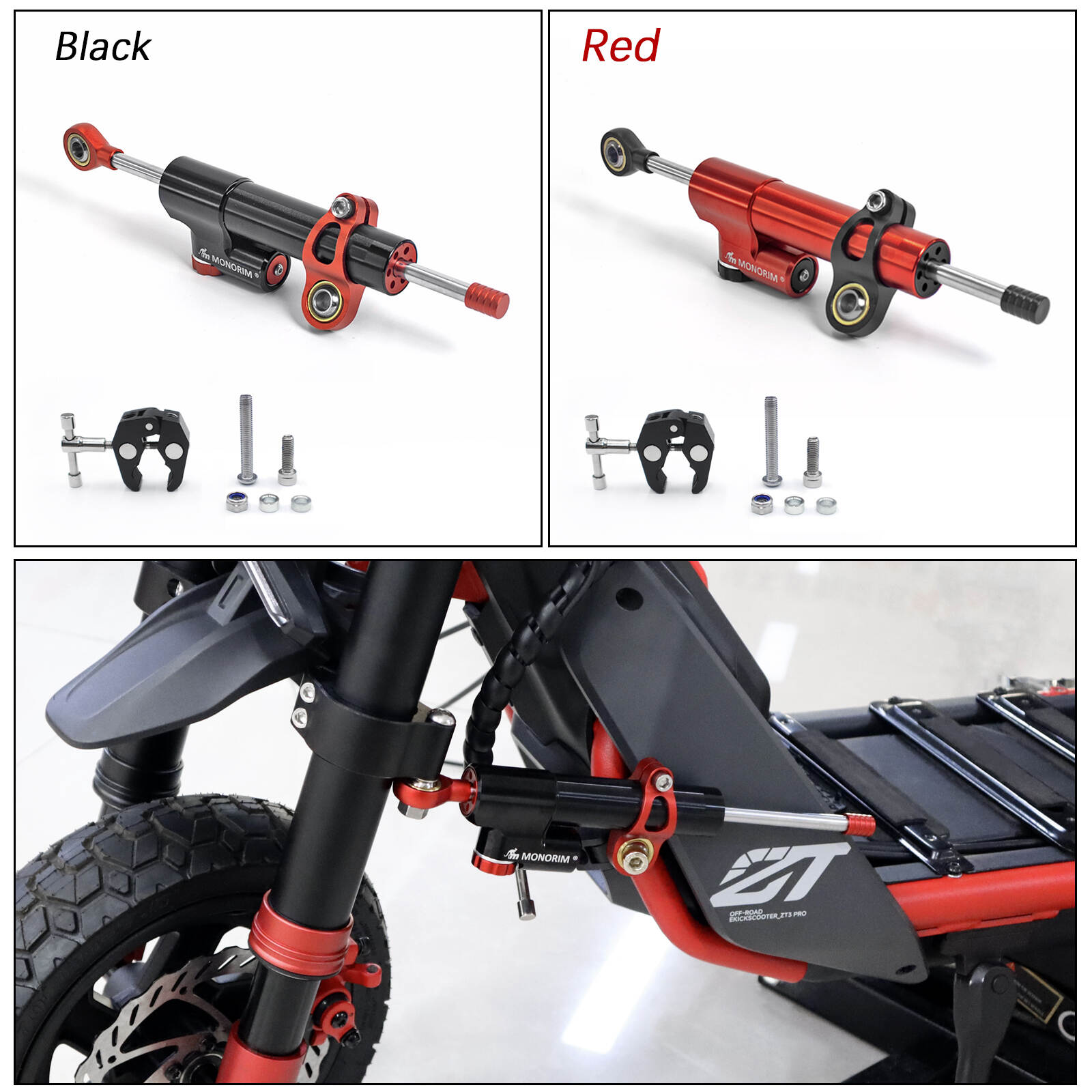 Monorim MDZT3  for Segway ZT3/ZT3 pro series damper steering, High-speed Stabilizer,mount with MZ3 front suspension