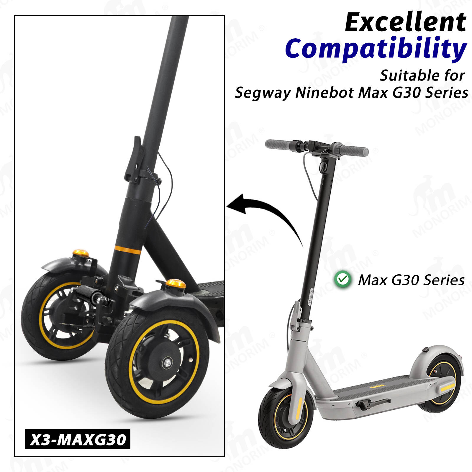Monorim X3-maxG30 coil absorber for Segway G30 D/E/P/LP/LE/LD all series innovation upgrade three wheels/motor construction kits