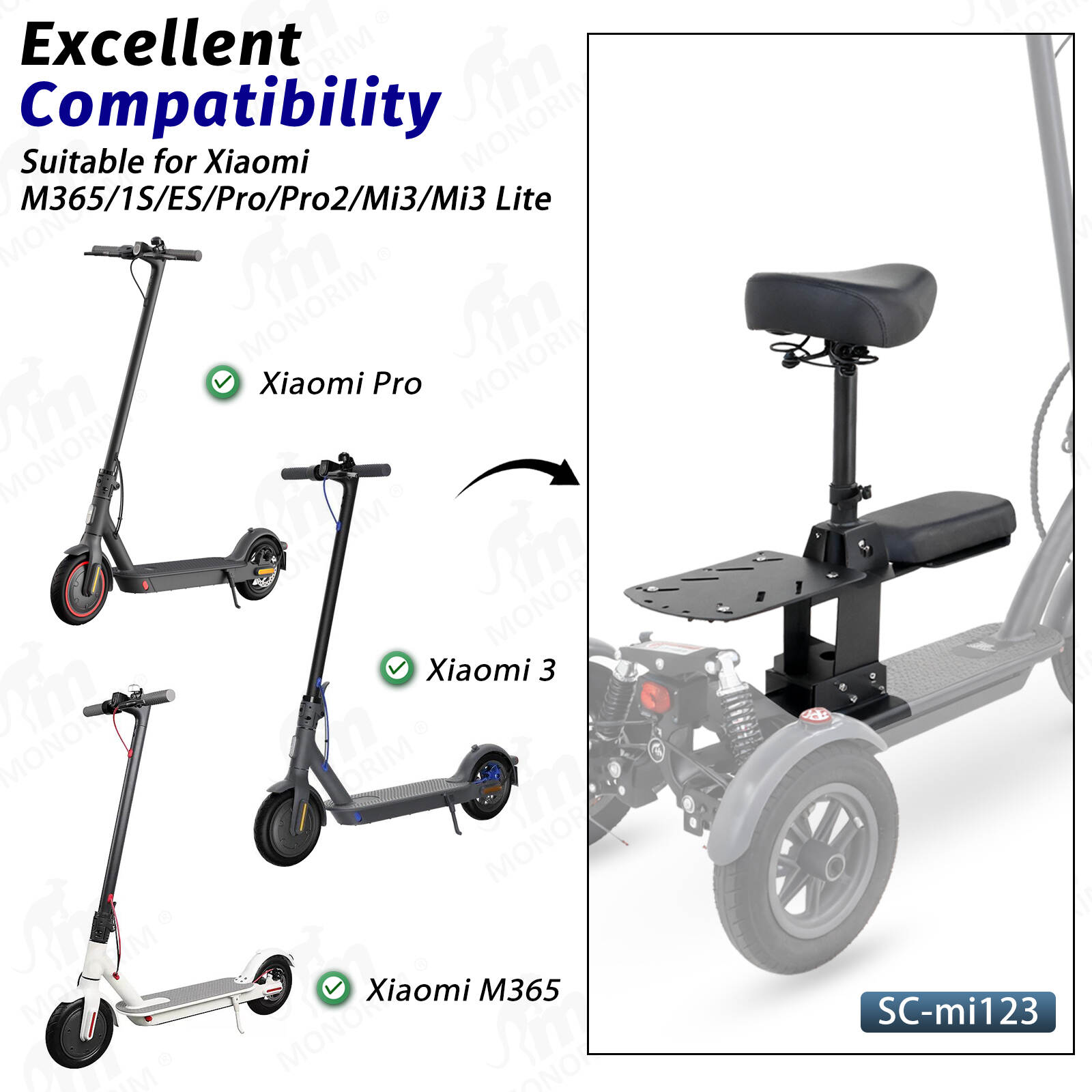 Monorim SC-Segway World Unique Seat Care Driving Seat Ειδικό για το Segway Maxg30 D/E/P/DII LEII/LD/LE/LP E-Scooter-Copy