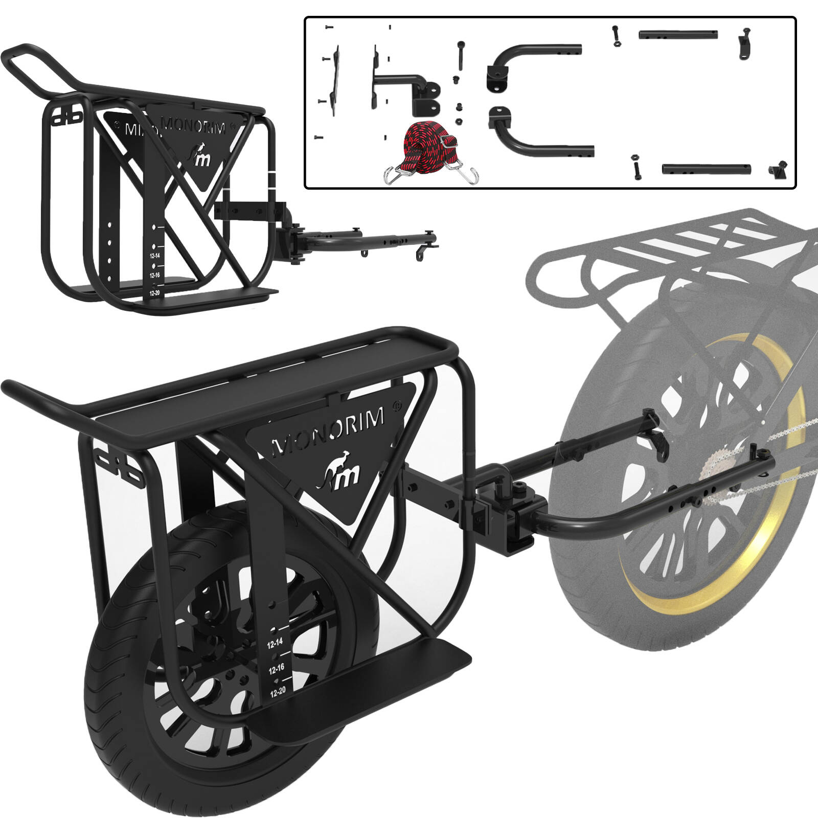 Monorim GL8 Tray Stref Stojak do przechowywania zestawu przewoźnika przewoźnika do eBike lub roweru.