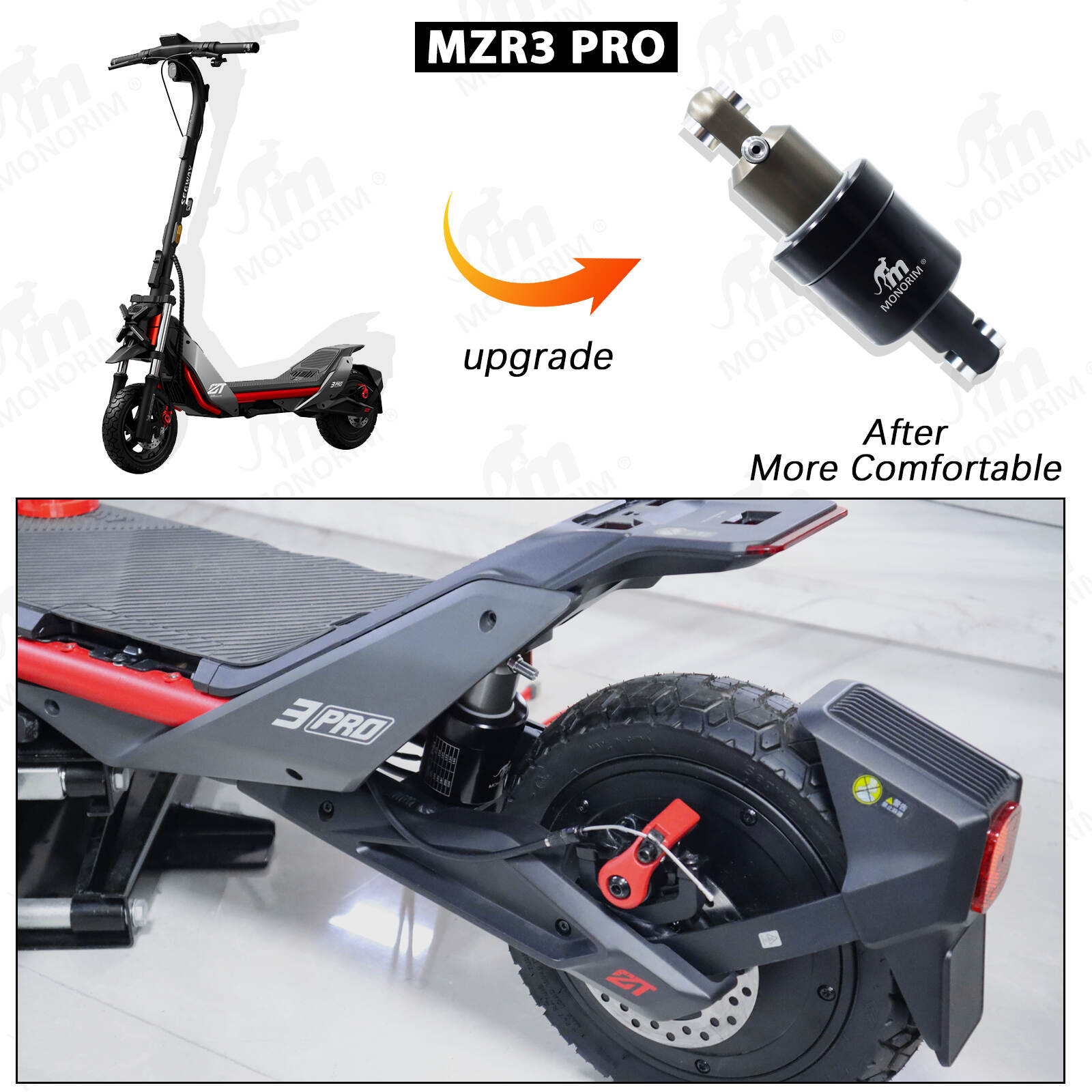 🥇Monorim MZR3 Pro rear air suspension, specialize for ZT3 pro , Air adjust suspension.