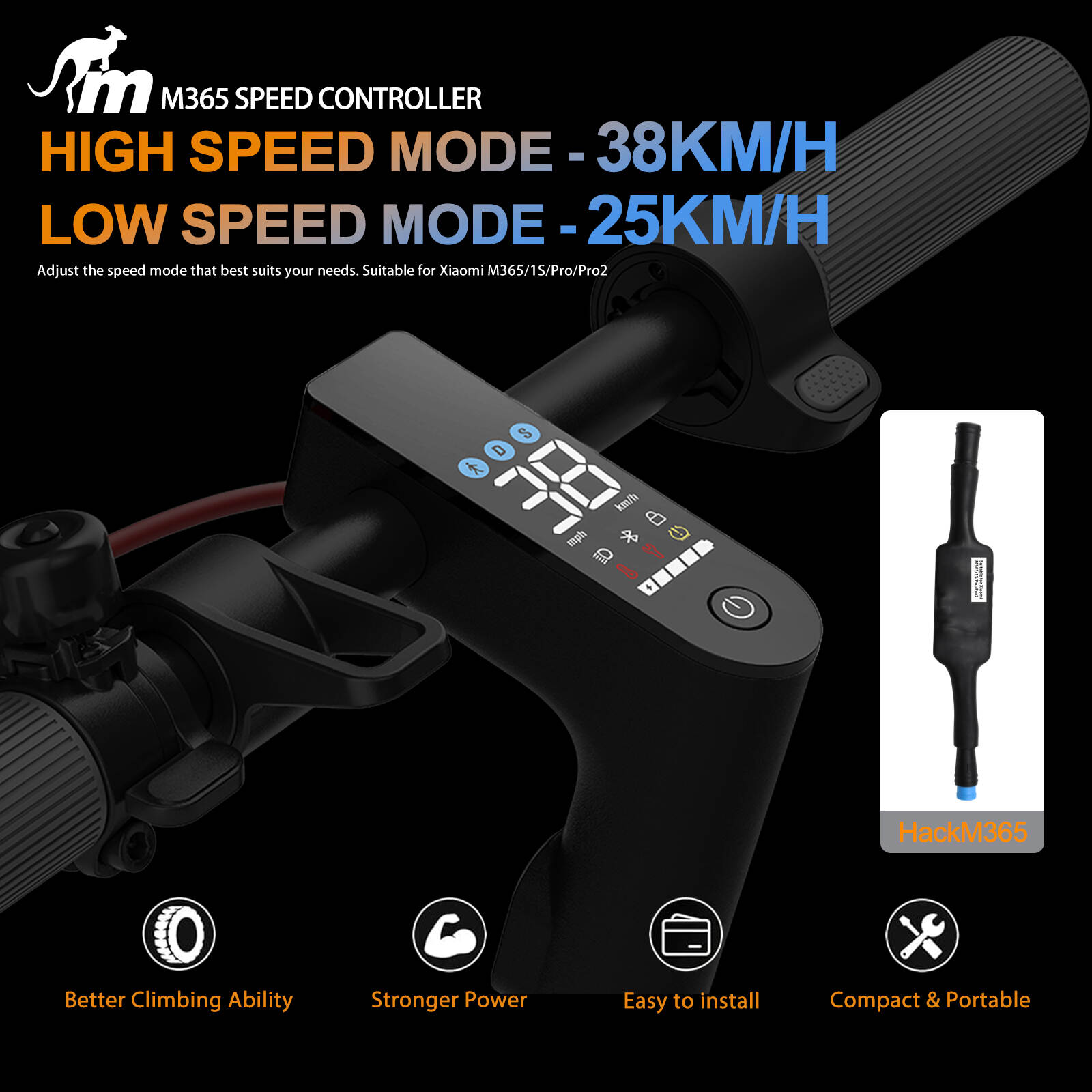 🔝Ο ελεγκτής Monorim HACKM365 Hack έχει ρυθμιστεί για ξεφόρτωση 40 km/h για σύνδεση WIFI Xiaomi M365/Pro/1S/Pro2