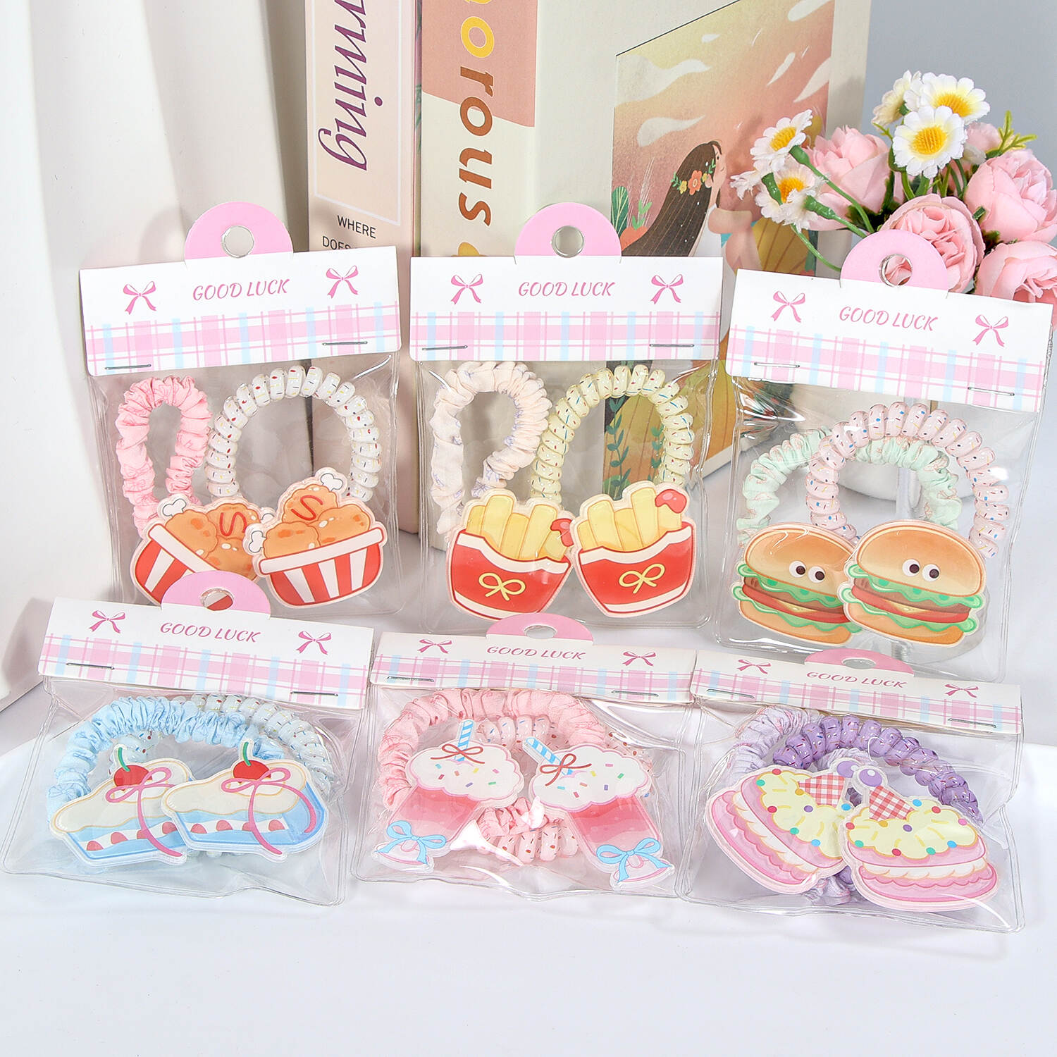 Sweet girl-style phone line hair loop hair accessories tie hair rope high elasticity does not hurt hair fresh versatile