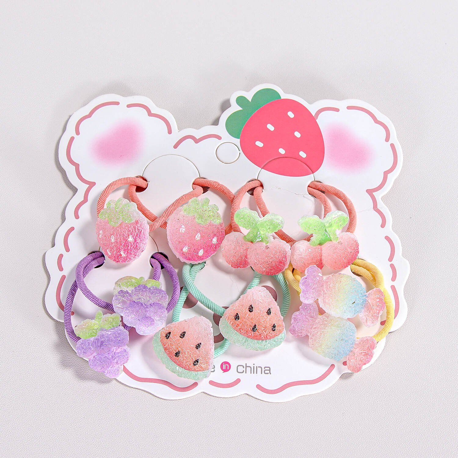 Hair rope girl children's Korean hair accessories cute princess rabbit shiny sugar rubber band baby strawberry hair circle