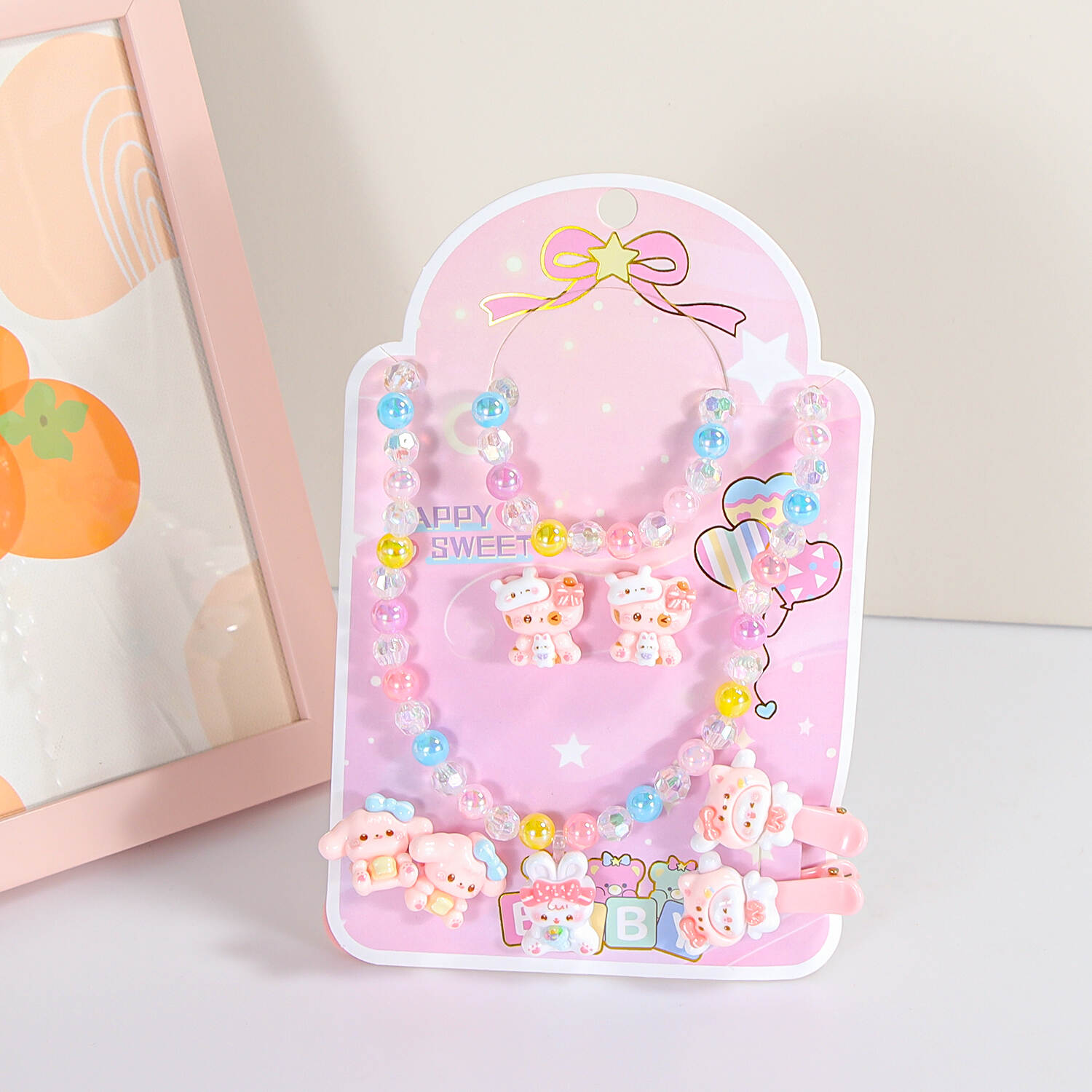 Children's cute jewelry bag gift box set little girl princess hairpin bracelet jewelry kindergarten activity souvenir