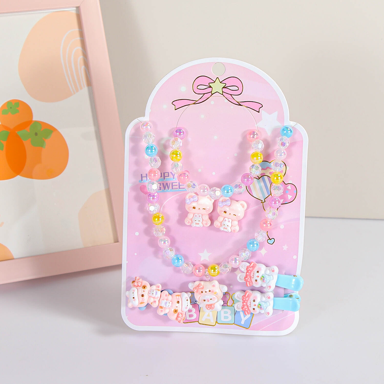 Children's colorful bracelets for girls DIY handmade beads cute cartoon little girl princess Korean versatile bracelet jewelry