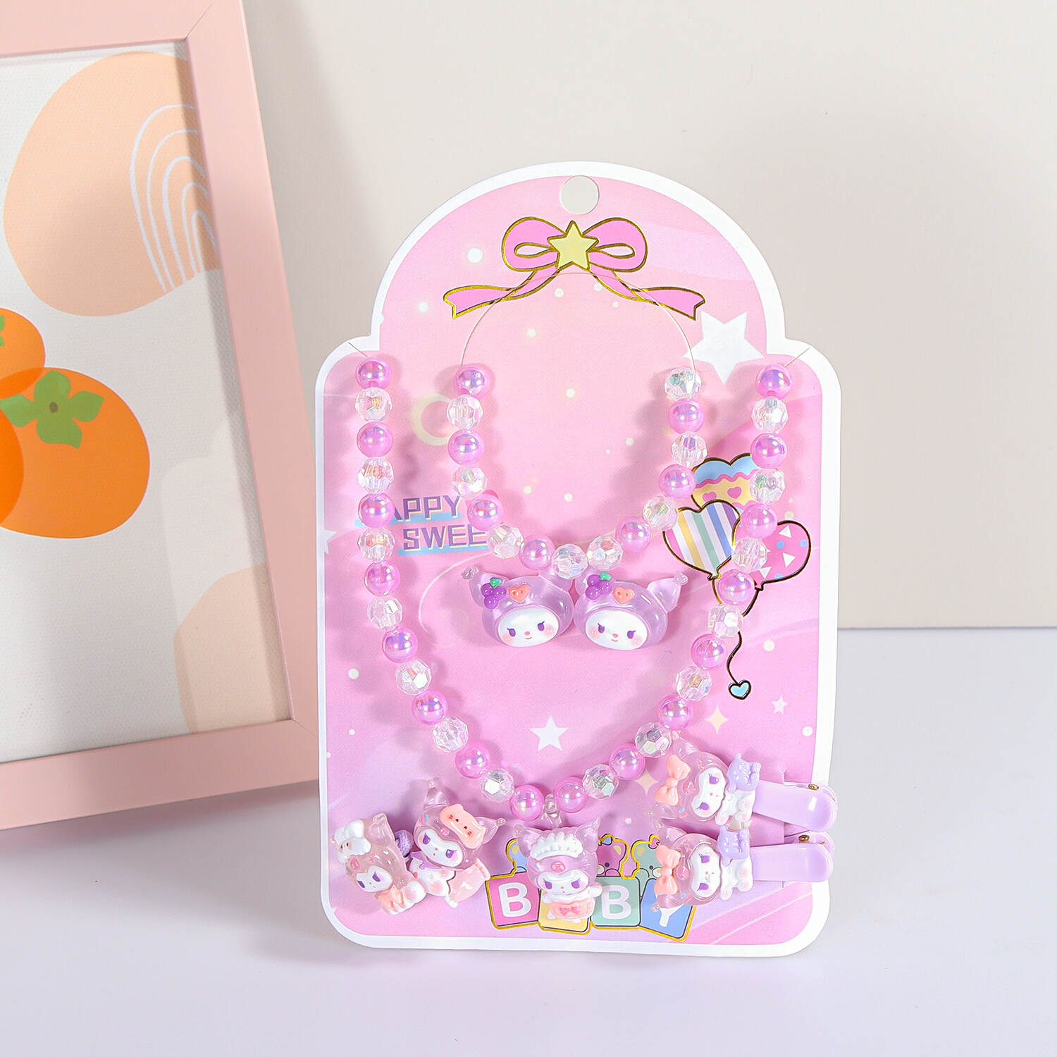 Children's cute jewelry bag gift box set little girl princess hairpin bracelet jewelry kindergarten activity souvenir