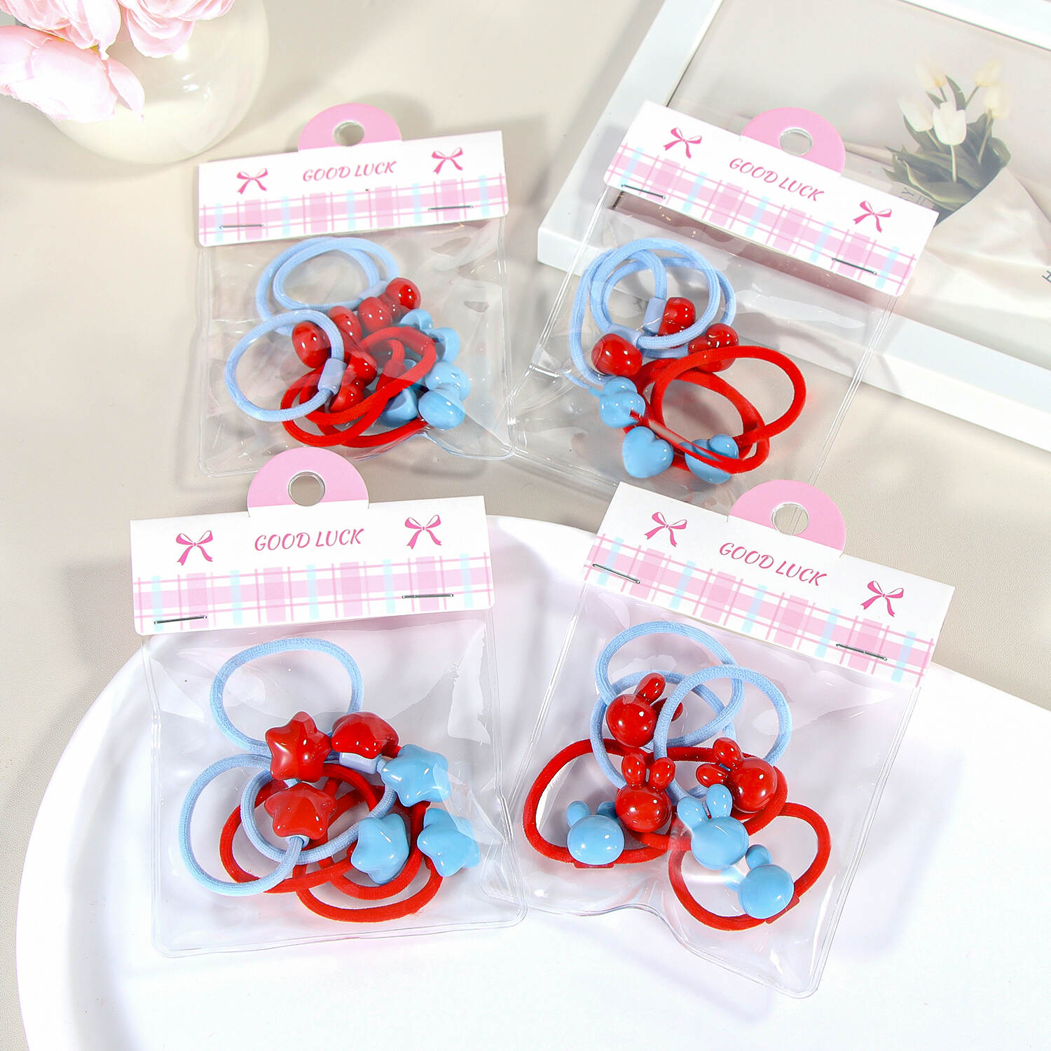 Hair rope girl children's Korean hair accessories cute princess rabbit shiny sugar rubber band baby strawberry hair circle