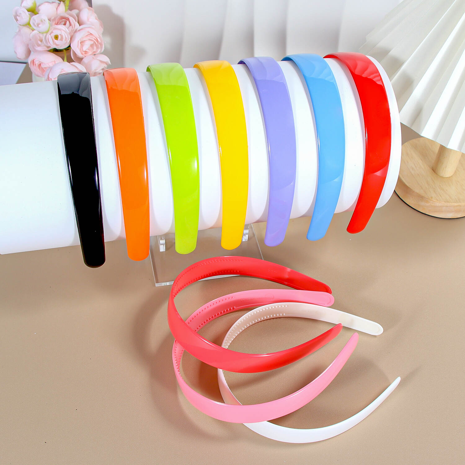 Korean version of clean face hairband acrylic plastic headband simple plastic web celebrity hair card anti-slip thin edge wide