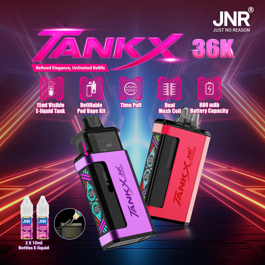 JNR Tank X, Refillable Pod Vape Kit, 15ml E-liquid Tank, jnr tank x 36000 ,jnr vape, jnr puff, jnr puff grossiste, puff jnr en gros, jnr vape wholesale