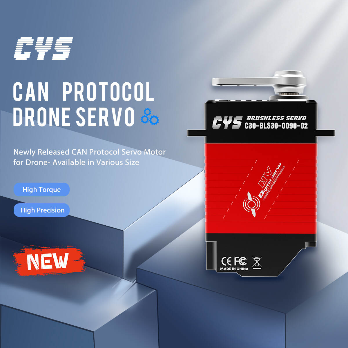 180kgf.cm Stalling Torque (30V)-Ideala por peza devo Drone kaj Robotaj Sistemoj90kgf.cm Taksita Torque (30V)-liveras konsekvencan altan potencan rendimenton povas protokola subteno (500kbps)-Altnivela Komunikado kaj Kontrolo