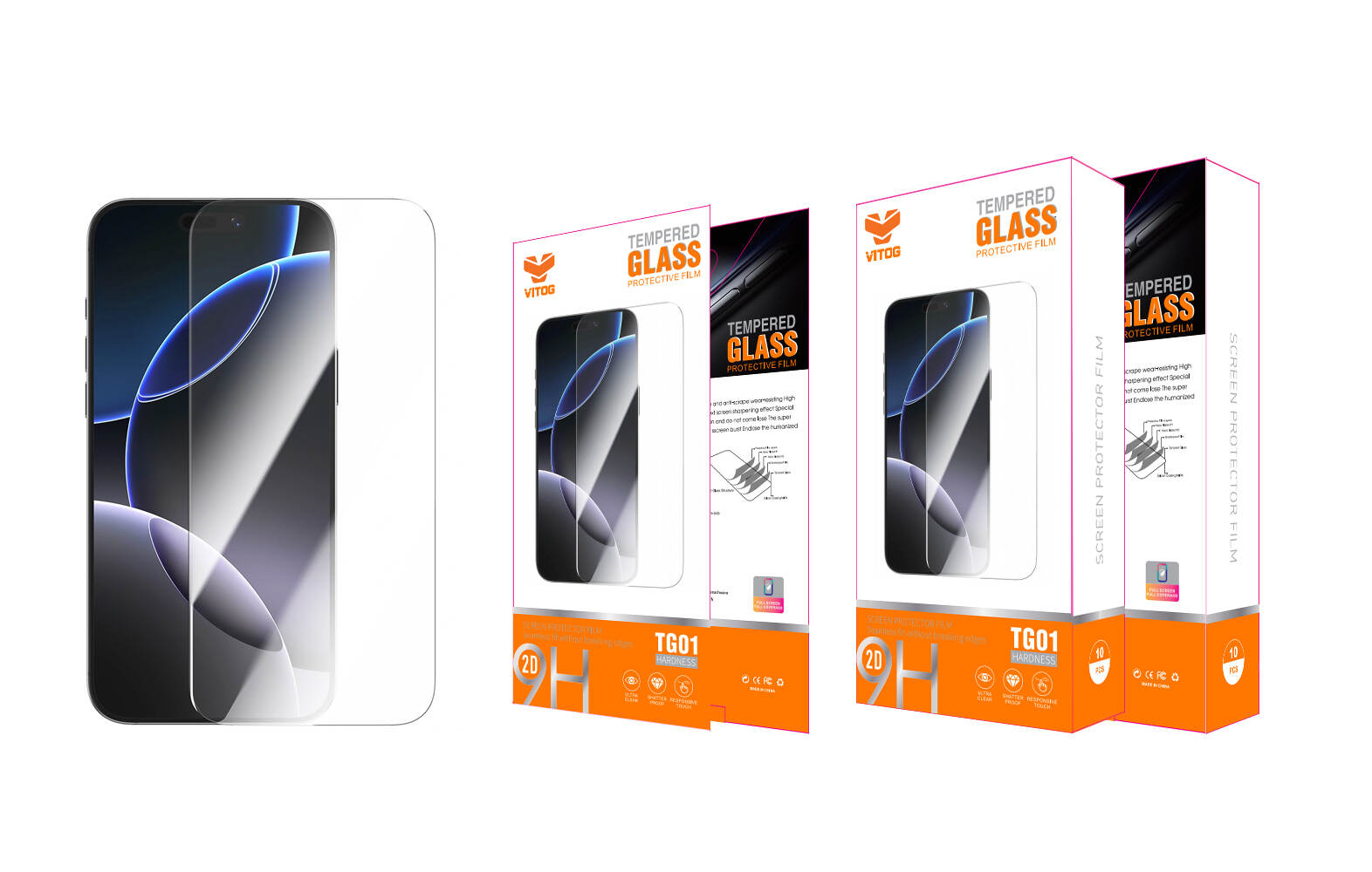 Vitog 3D 0.4mm Clear Tempered Glass TG01