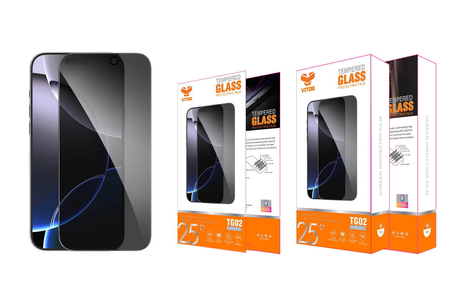Vitog 3D 0.3mm Privacy Tempered Glass TG02