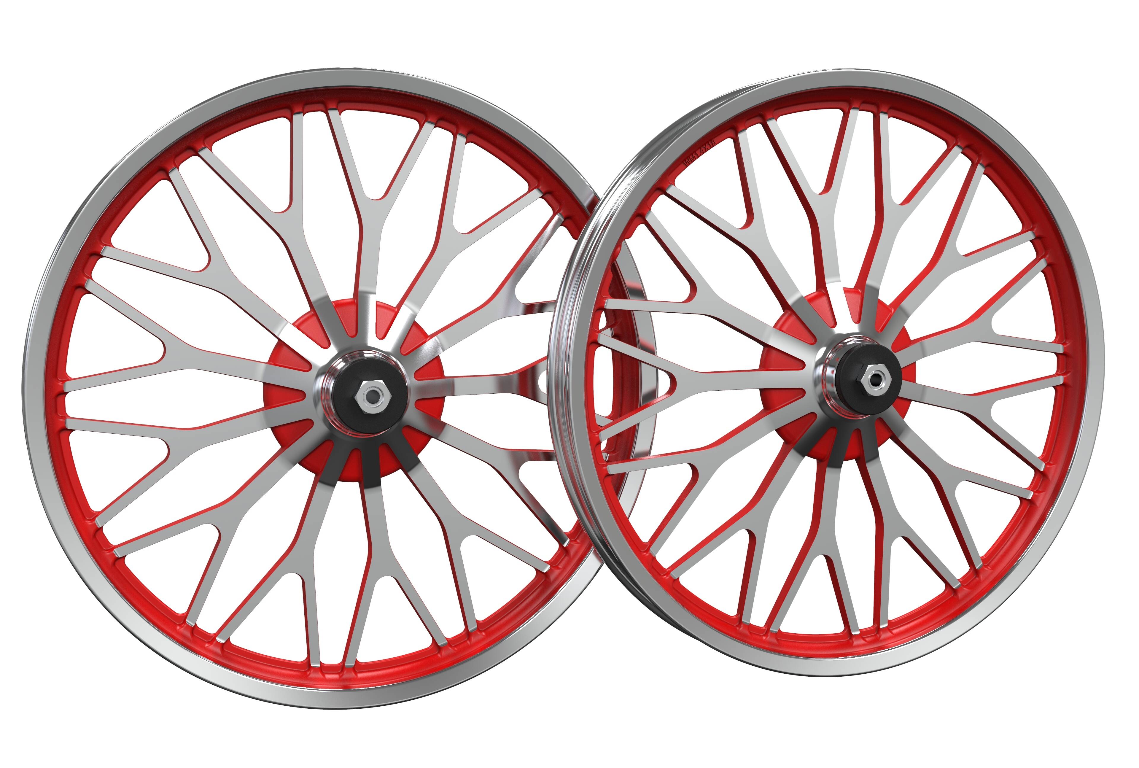 New Condition CNC Crafted Aluminum Alloy Motorcycle Wheels in Gold Black Blue Red MT1.4X18 Drum/Drum Packaged in Box