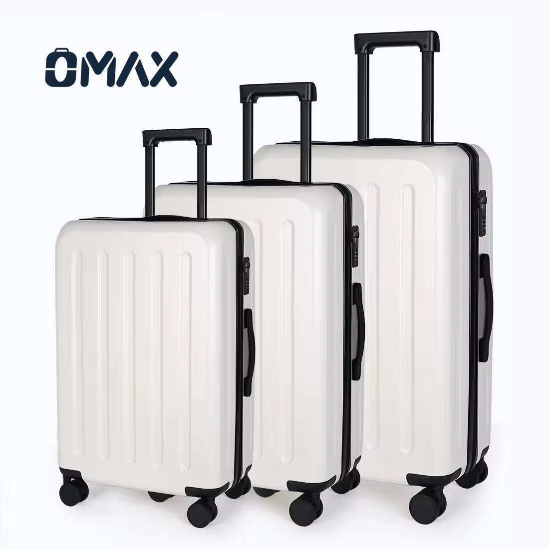 OMAX 3-Piece ABS PC Hardside Luggage Set with Spinner Wheels | TSA-Ready Travel Suitcases