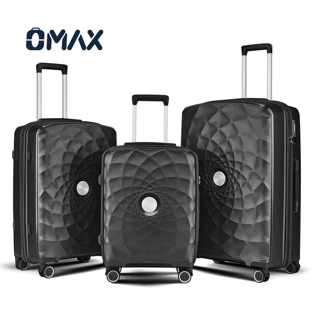 3-piece PP luggage set, 20/24/28 inch suitcase set, TSA combination lock luggage, universal airplane wheel suitcase, waterproof travel luggage, rose gold suitcase, lightweight PP suitcase, travel luggage sets, wholesale luggage trio, modern classic suitcase