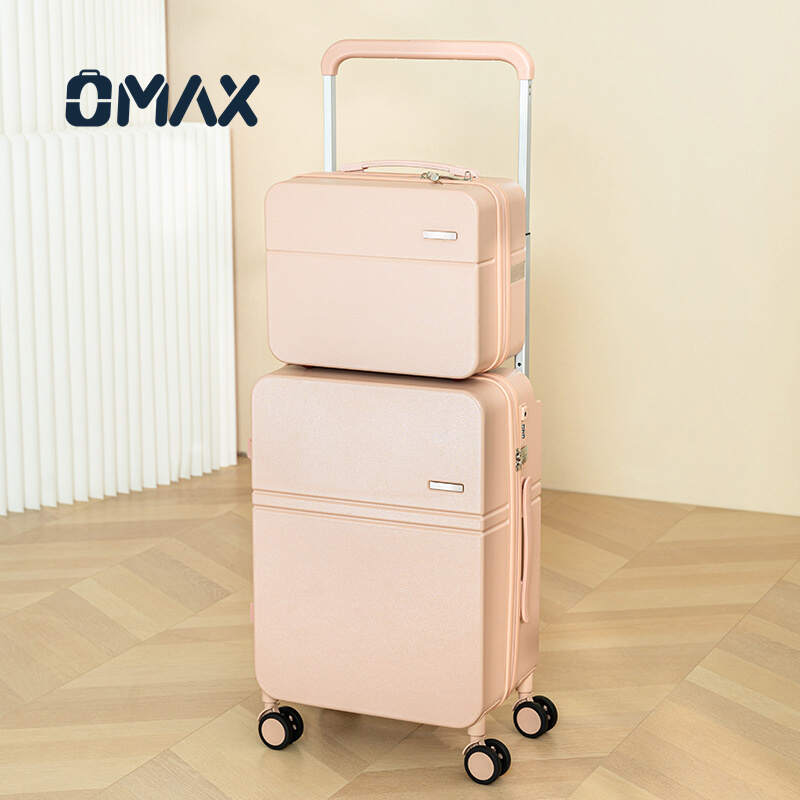 women's ergonomic handle luggage, luxury compact carry-on, cabin-ready spinner suitcase, ABS+PC travel companion, password-protected suitcase, multi-functional travel gear, weekend trip luggage, stylish boarding box, red carry-on luggage, versatile travel companion case