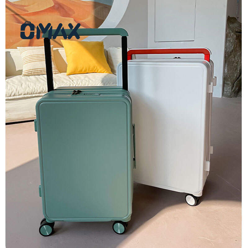 OMAX Business USB Charging Luggage | Mute Spinner Wheels PC Suitcase - Lightweight Carry-On