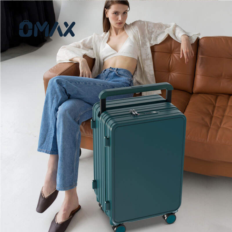 USB charging business luggage, mute wheel spinner suitcase, luxury PC carry-on, expandable trolley suitcase, laptop-friendly luggage, gray travel suitcase, corporate travel gear, premium spinner caster, quick-access luggage, all-in-one organizer suitcase