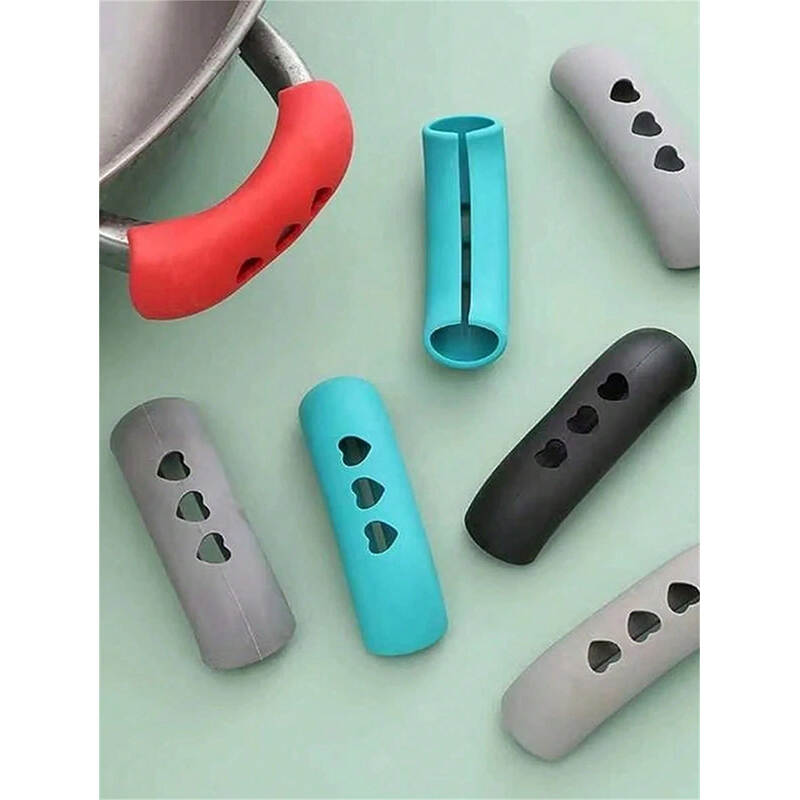 2PCS Silicone Pot Handle Covers – Anti-Scald Custom Hollow Heart Design for Kitchen OEM