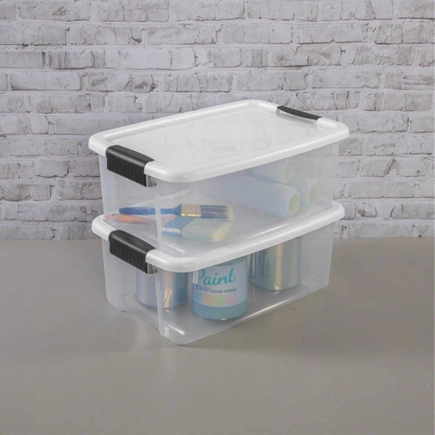 12-Pack Stackable Clear Storage Bins – High Quality Plastic 30 Quart Organizer Supply