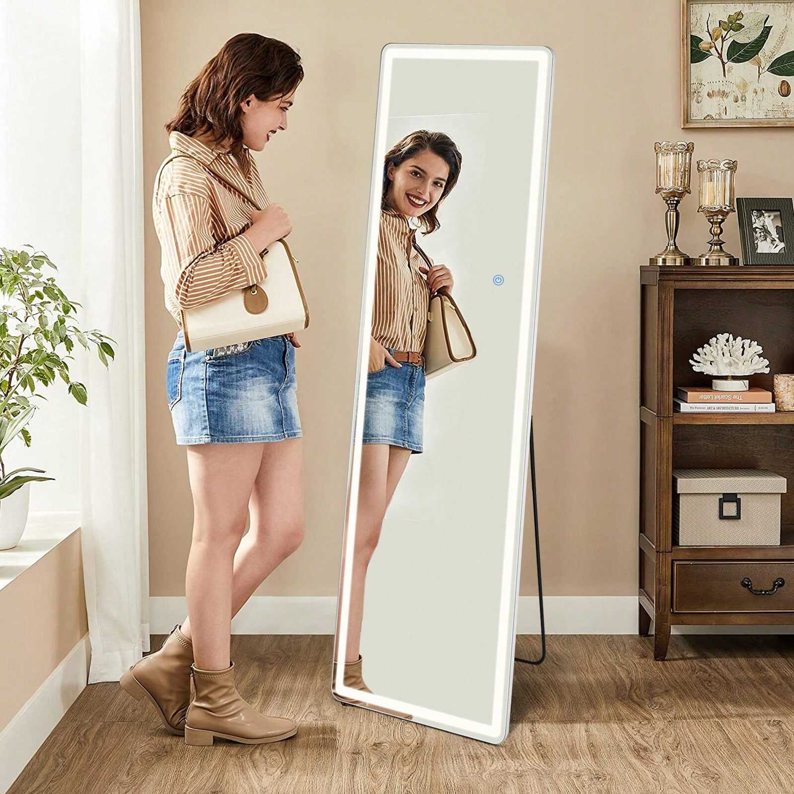 64"x21" LED Full Length Mirror – Factory Direct Floor Standing Mirror with Dimming Lights