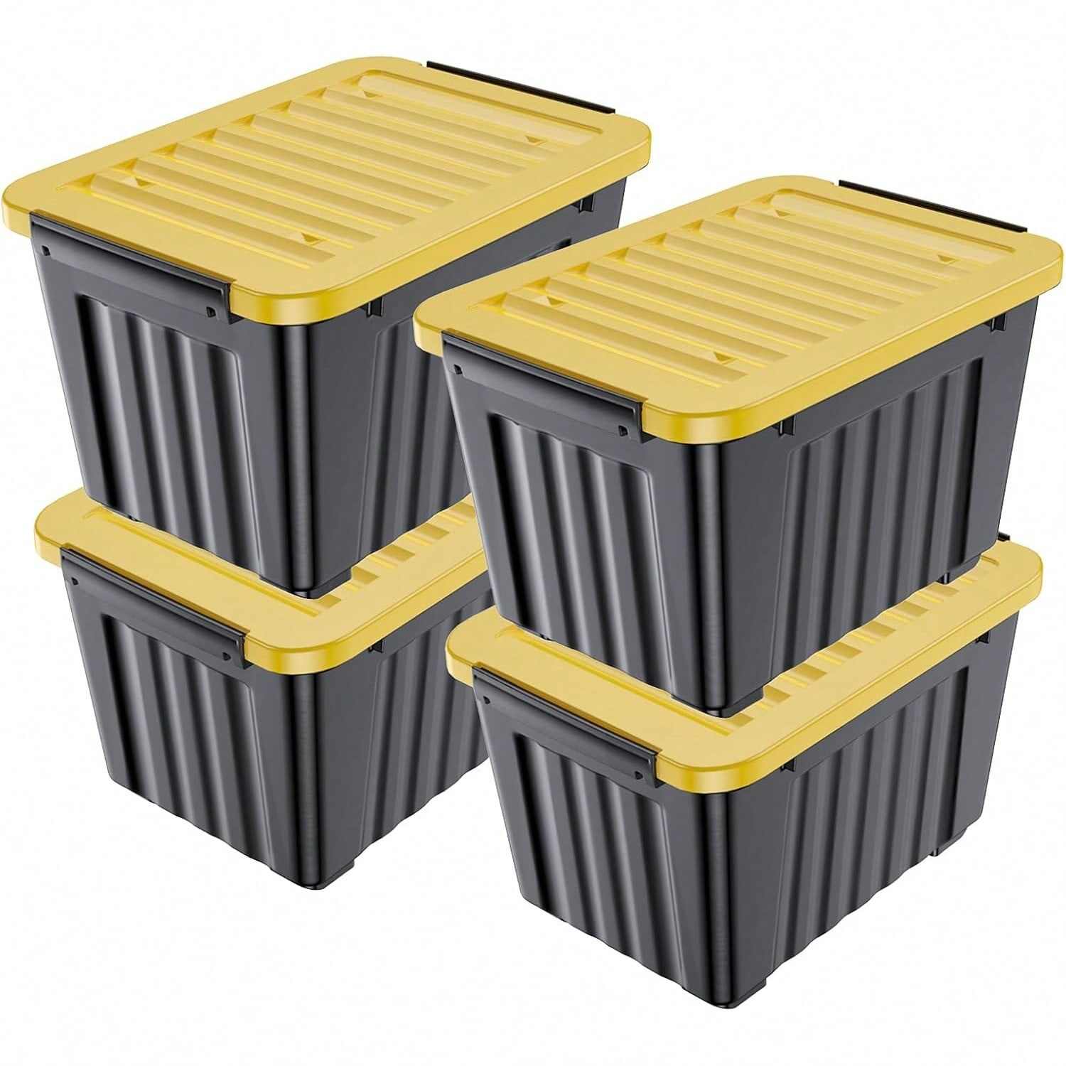 97 Quart Plastic Storage Bins – China Factory Stackable Organizer with Latching Lids