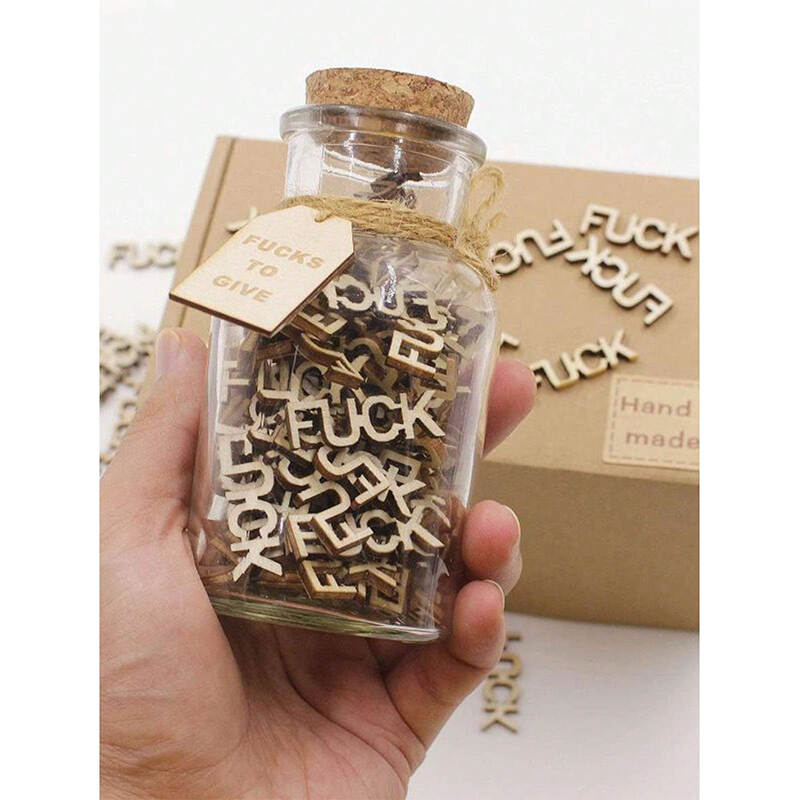 Funny Gag Gift Jar for Birthday, Coworker – Customized Wooden Letter DIY Craft Gift