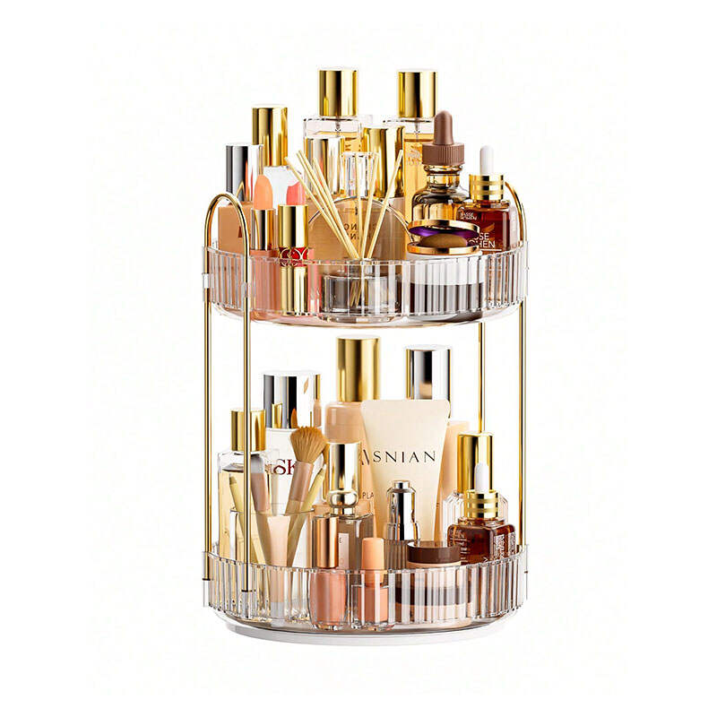 360° Rotating Makeup Organizer OEM | China Cosmetic Storage Shelf Manufacturer