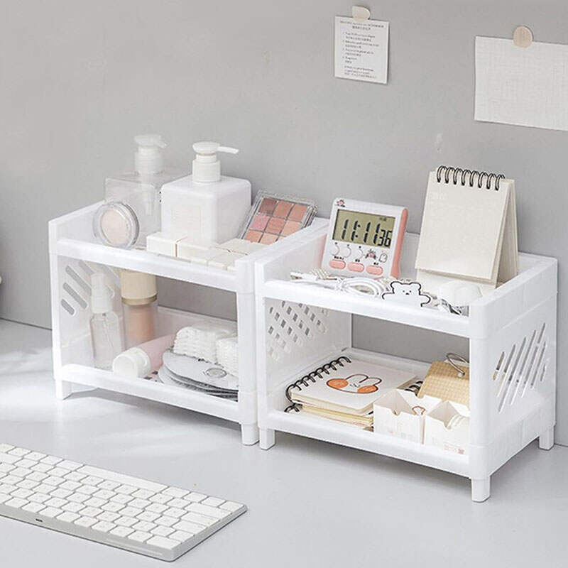 Bulk Plastic Desktop Organizer Manufacturer | Double-Layer Rack OEM Supplier