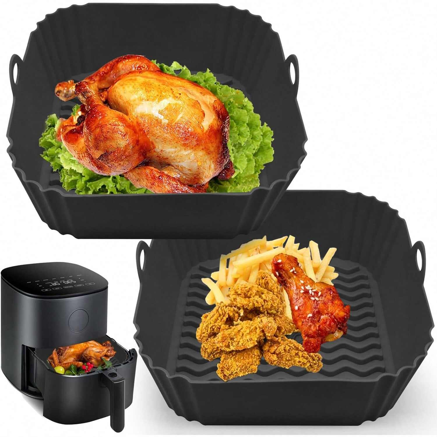 Square Silicone Air Fryer Liner | Kitchen Tools Supplier | OEM Air Fryer Accessories China