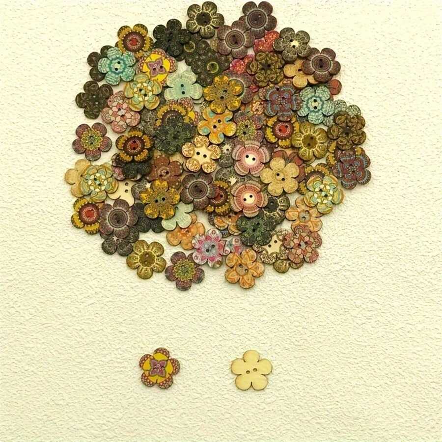 Vintage Wooden Buttons Factory – 50pcs Craft Buttons Bulk Supplier China