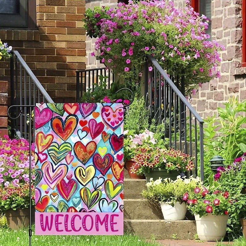 Heart-Shaped Garden Flag Supplier – Valentine Decoration OEM Factory China
