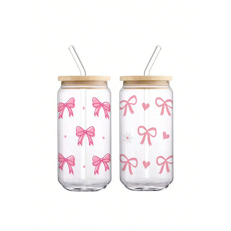 550ml Glass Cup with Lid OEM – Borosilicate Bamboo Straw Mug Supplier
