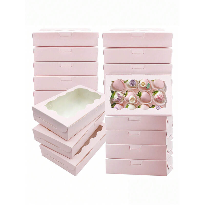 Pastry Cookie Boxes with Clear Window 10pcs | Kraft Bakery Box China Exporter