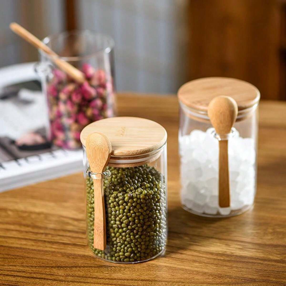 Glass Food Storage Jars with Bamboo Lid | Overnight Oats Jar China Exporter