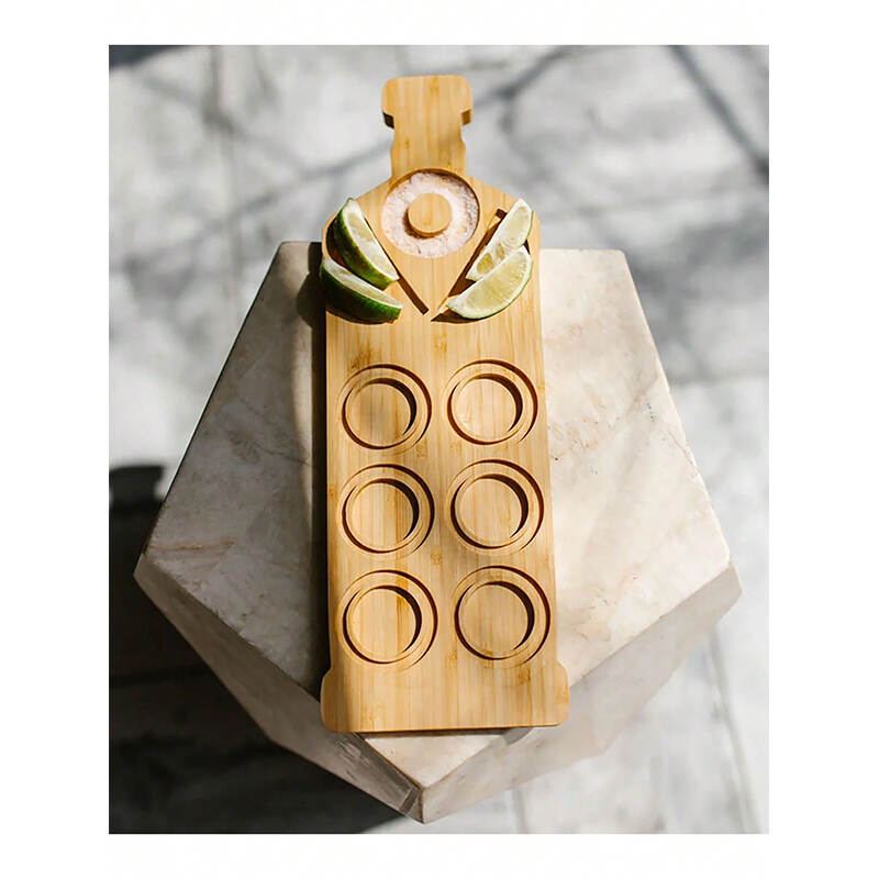 Custom Tequila Flight Tray with Glass Holder | Wooden Bar Board Manufacturer China