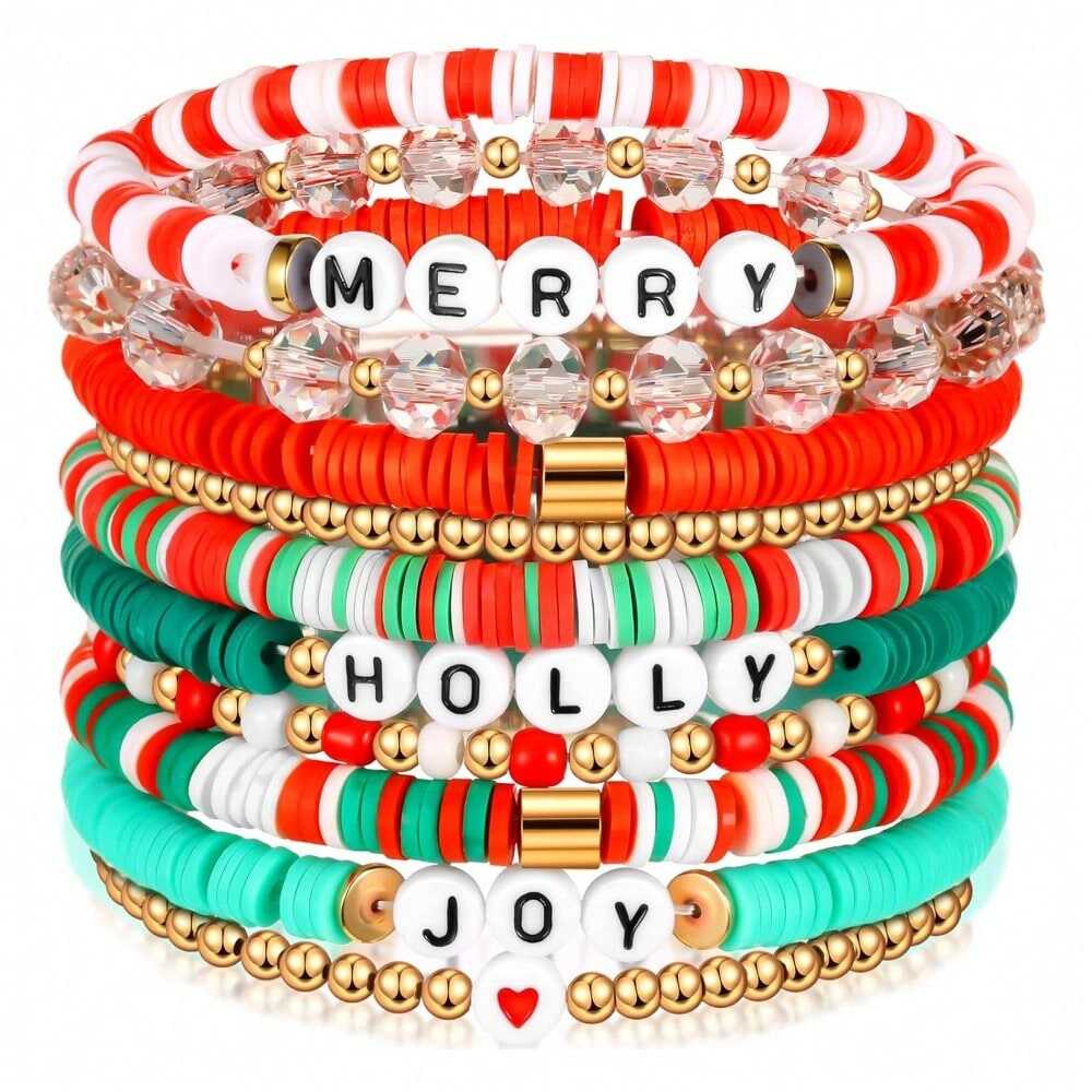Christmas Bracelet Gift Pack 10pcs | Boho Stackable Party Jewelry Supplier